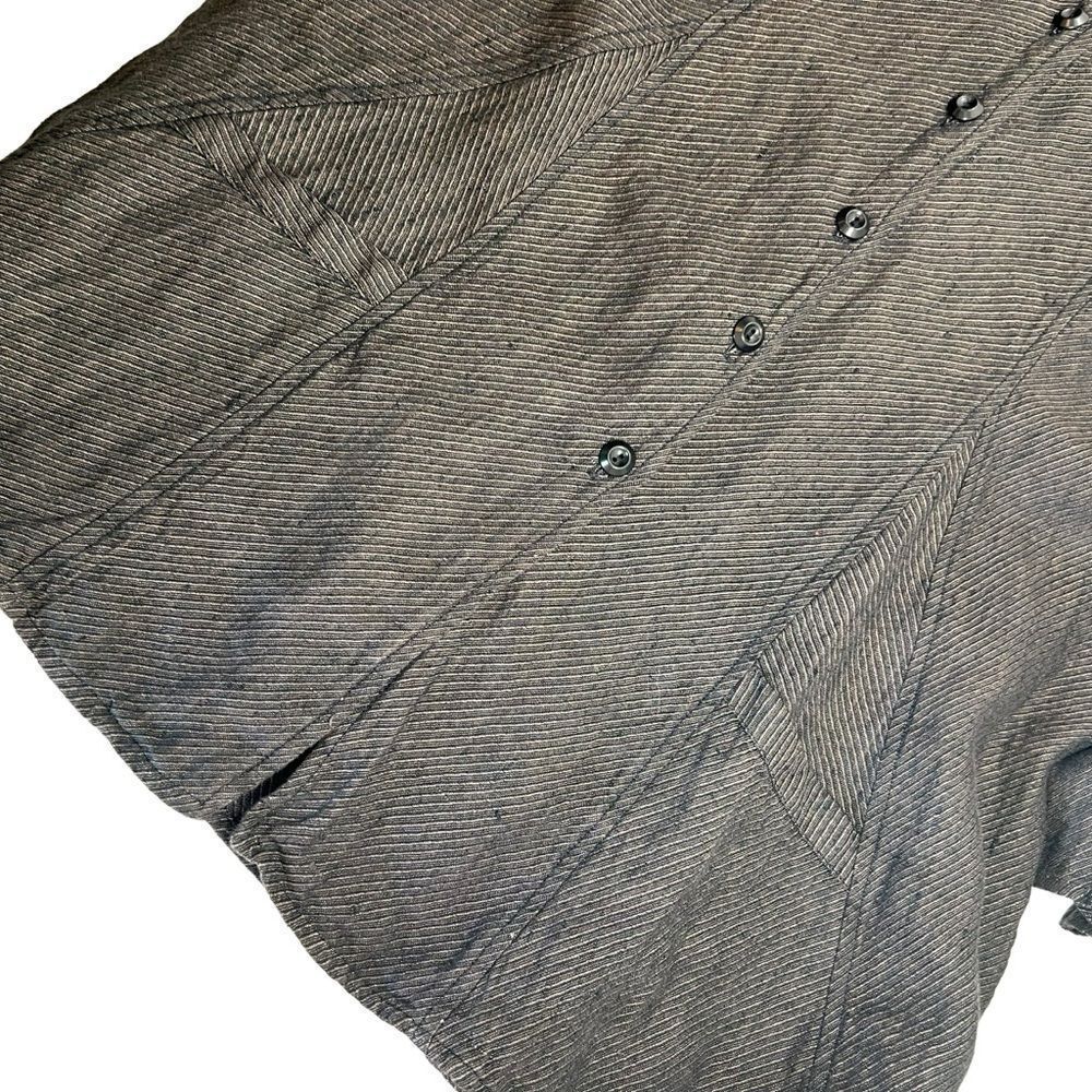 Flax by Jeanne Engelhart Linen Longline Striped Lagenlook Jacket - Picture 7 of 10